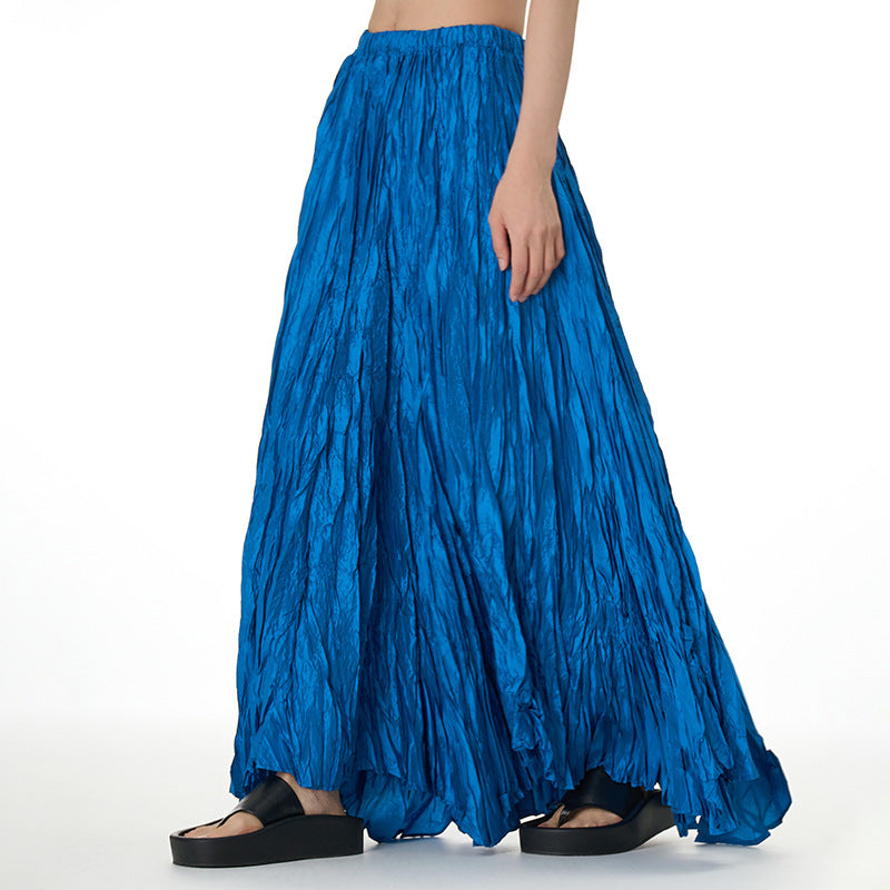 Plus-Size Loose Senior Style Pleated Skirt