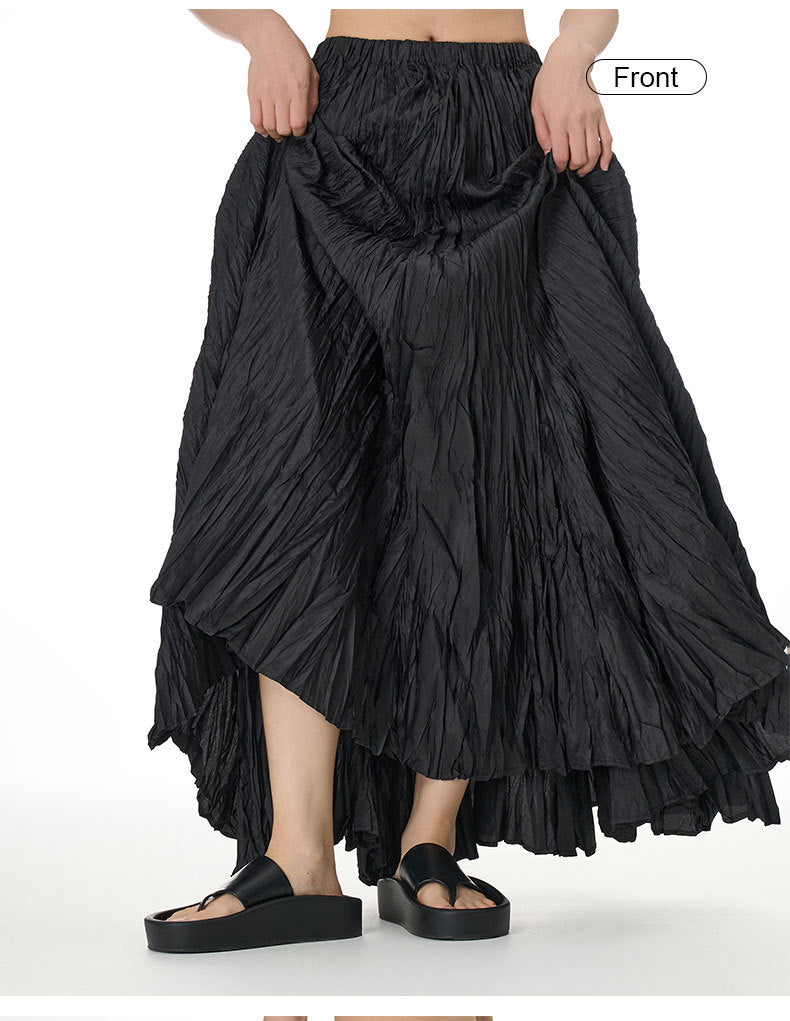 Plus-Size Loose Senior Style Pleated Skirt