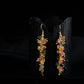 Natural Tourmaline Gravel Long Handmade Stud Earrings