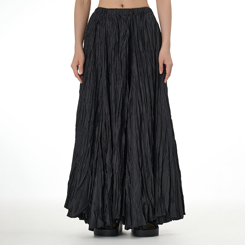 Plus-Size Loose Senior Style Pleated Skirt