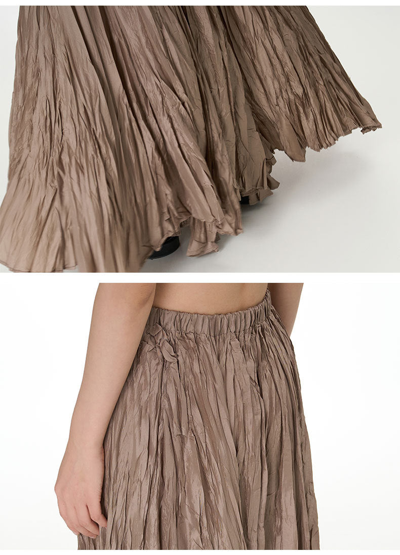 Plus-Size Loose Senior Style Pleated Skirt