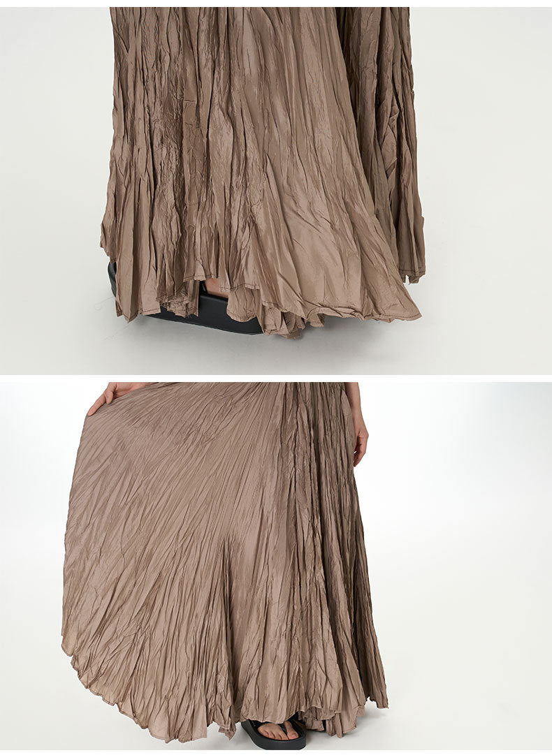 Plus-Size Loose Senior Style Pleated Skirt