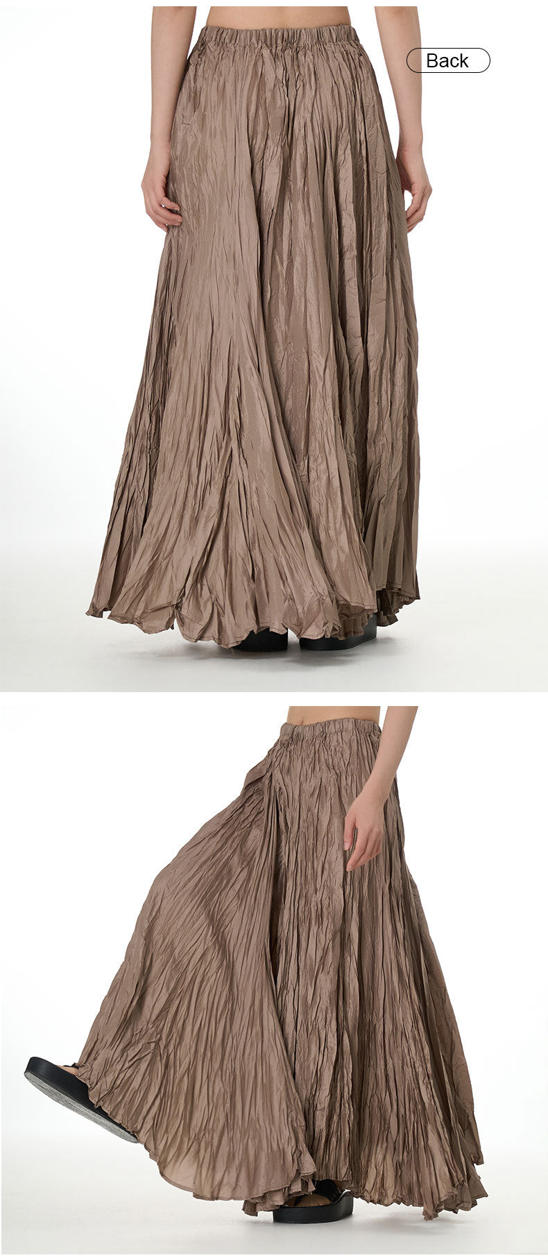 Plus-Size Loose Senior Style Pleated Skirt