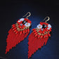 Bohemia Women Tassel Bead Flower Alloy Earrings