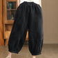 Women Autumn Casual Solid Spliced Cotton Harem Pants