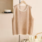 Women Summer Casual Stripe Linen O-Neck Vest