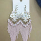 Bohemia Women Tassel Bead Flower Alloy Earrings