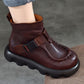 Women Casual Soft Leather Spliced Platform Boots