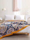 Cotton Flower Jacquard Bedcover Sofa Blanket