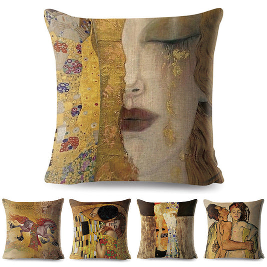 Painting Polyester Breathable Sofa Pillow Cushion