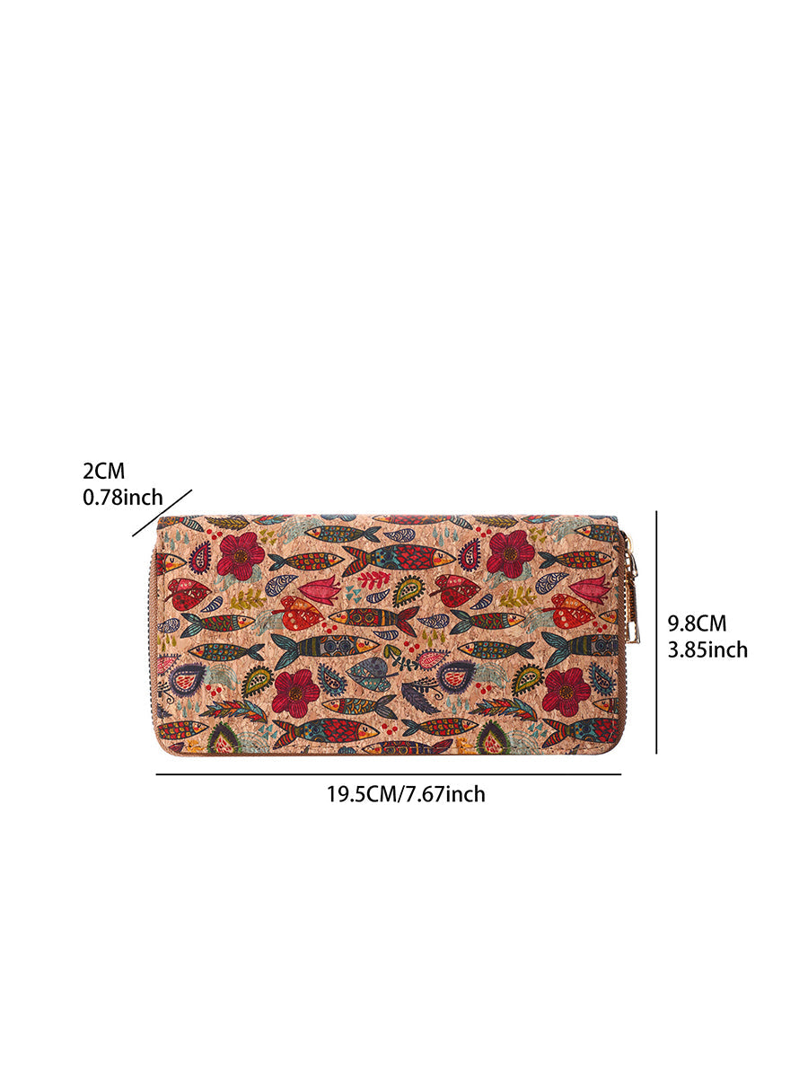 Vintage Flower Spliced Multifunction Bag Wallet