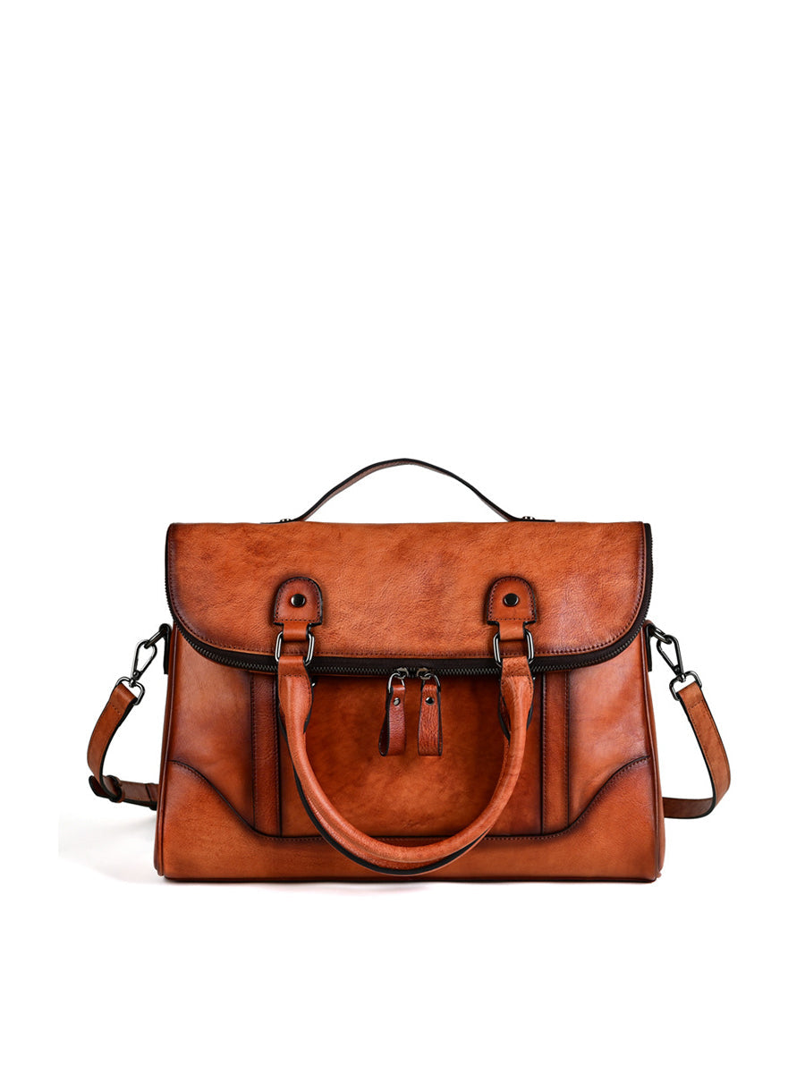 Vintage Leather Solid Handbag Crossbody Bag