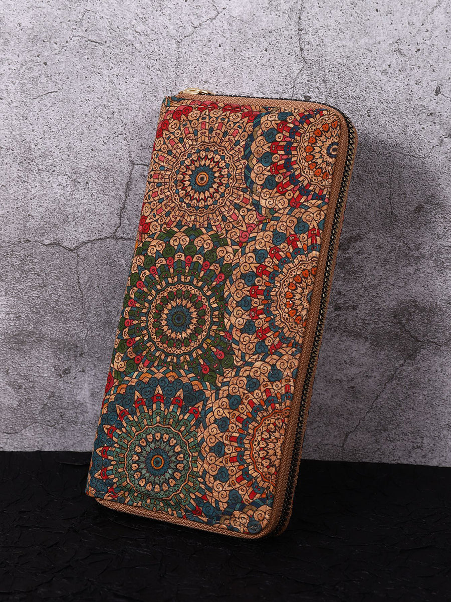 Vintage Flower Spliced Multifunction Bag Wallet