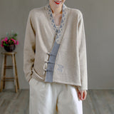 New Retro Printed Knitted Retro Cardigan Sweater