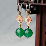 Daisy Green Onyx Earrings