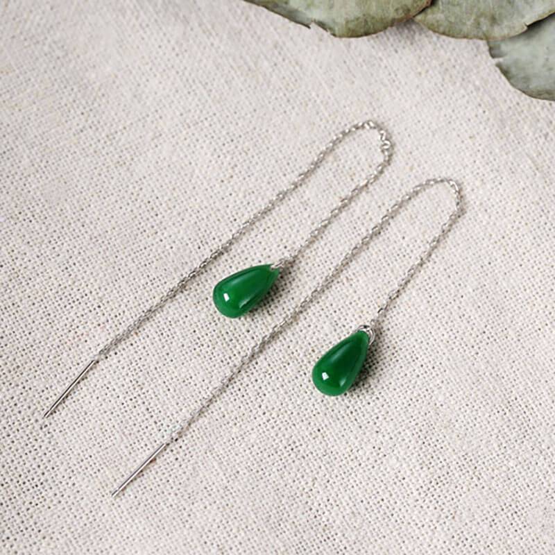 Women Silver Retro Simple Oval Classical Earrings